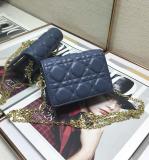 Dior lady nano pouch versatile chain-strap crossbody bag multislots card holder medium wallet multiple color option 