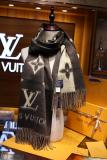 Louis Vuitton/LV female fringed cashmere scarf with giant monogram printing motif plenty of color option 