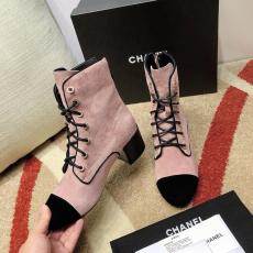 Chanel female suede leather lace-up skim-proof ankle boot with chunky heel must-have winter piece 