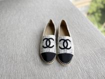 Chanel female canvas casual flat espadrille convenient slip-on multiple color option