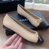 Chanel classic female bowknot flat ballerina shoe skim-proof loafer breathable toe shoe 