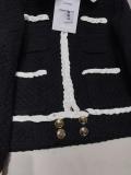 Chanel lady's vintage socialite cropped jacket with braided trim and long sleeve trendy casual wear 