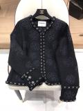 Chanel upscale couture ready to wear  autumn open-front cropped jacket easily-matched lady coat with overall embroidered camellia pattern