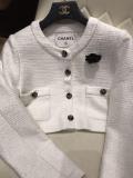 Chanel female upscale couture ready to wear casual windproof cropped jacket autumn warm coat with decorative camellia charming at side chest