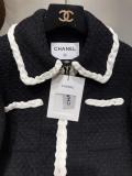 Chanel vintage ready to wear upscale couture socialite cropped jacket with braided trim and long sleeve trendy casual coat