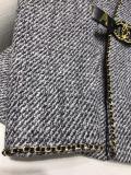 Chanel female stylish open-front socialite tight jacket worthy-owned autumn cold-proof coat with waisted belt 
