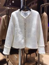 Chanel upscale couture ready to wear  autumn open-front cropped jacket easily-matched lady coat with overall embroidered camellia pattern