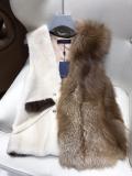 Louis vuitton/LV female luxury sleeveless open-front mink fox fur vest coat rich lady socialite must-have winter piece