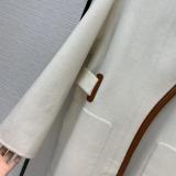 Hermes lady luxury casual one-piece cashmere trench coat cold-proof waterproof bathrobe dust coat  windbreaker with waisted belt 