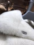 Louis vuitton /LV luxury beige Mink vest  fur waistcoat sleeveless mink fur jacket  with oversized fluffy hood essential winter outfit piece