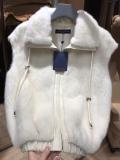 Louis vuitton /LV female luxury mink fur vest outerwear with fluffy collar winter outdoor Mink jacket excellent Mink fur waistcoat for lover girlfriend