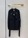 Hermes female two-pieces-set cold-proof cashmere trench coat bathrobe-style dust coat with waisted belt dedium size 