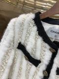 Chanel vintage socialite open-front collarless Mink fur jacket warm winter leather outerwear stylish fur coat idea birthday gift for girlfriend lover 