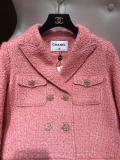Chanel vintage ready to wear double-breasted button boucle tweed  jacket warm windproof autumn coat socialite upscale evening party couture