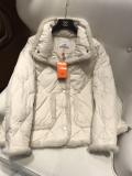 Hermes lady's lightweight warm down coat casual winter fur jacket wind-proof thick outerwear with mink fur trimming and fluffy cuff 