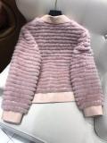 Chanel vintage socialite ready to wear couture collarless Mink  jacket warm winter leather mink outerwear stylish fur coat with ribbed body