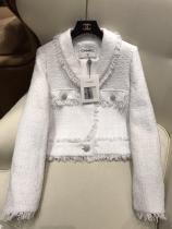 Chanel women's open-front collarless cropped jacket windproof fall female coat with overall embroidered COCO pattern 