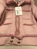 Chanel vintage ready to wear couture boucle tweed cropped jacket autumn warm coat with woven trim