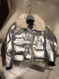 Louis vuitton/LV female waterproof windproof down coat with removable fox fur collar women's tight fur parka essential winter fur jacket outerwear with waisted belt at chest 