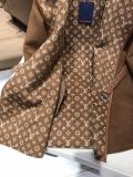 Louis Vuitton/LV female hooded cashmere wrap trench coat relaxed blanket coat coldproof indoor bathrobe with printed-monogram lining and waisted belt