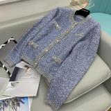 Chanel female casual windproof collarless woollen sweater breathable cardigan autumn warm outerwear tight knitwear