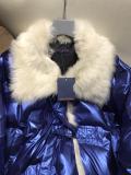 Louis vuitton/LV female waterproof down coat with removable fox fur collar women's tight fur parka essential winter fur jacket outerwear with waisted belt at chest