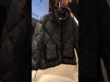 Hermes female quilted warm down outerwear windproof tight fur jacket winter down coat lightweight down windbreaker with mink fur trimming and symmetrical side slip pocket