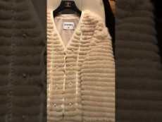Chanel vintage socialite collarless Mink fur jacket warm coat winter leather outerwear idea birthday gift for girlfriend lover