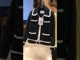 Chanel vintage ready to wear upscale couture socialite cropped jacket with braided trim and long sleeve trendy casual coat