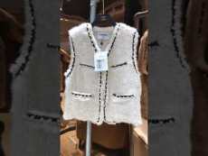 Chanel woman vintage ready to wear Mink knited Vest collarless open-front mink jacket waistcoat upscale evening party couture