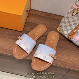 louis Vuitton LV monogram flat sandal outdoor summer slipper women's essential footwear size35-40