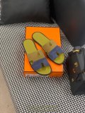 hermes men's suede flat summer sandal outdoor slide mules slipper beach shoes size39-45