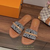 louis Vuitton Lv  outdoor slipper flip flops flat summer sandal sandy beach footwear size35-40