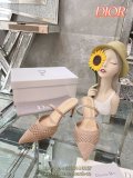Dior kitten-heel mesh pump sandal essential summer footwear with honeycomb design size35-40