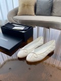 lambskin chanel flat ballet toe shoes slide pump slip-on daily walking footwear size35-40