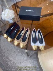chanel women's ballerina flat shoes fabric slide pump sandal daily walking footwear size35-40