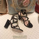 Valentino Garavani rockstud caged sandal chunky-heel pump slip-on women's summer footwear size35-40