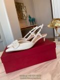 Valentino garavani shiny kitten-heel slingback pump slipon casual summer sandal size35-40
