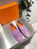 Hermes suede kelly slide loafer casual pump slip-on ladies ladies walking shoes footwear size35-40