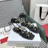 Valentino garavani flat strapped sandal combat gladiator sandal ladies summer shoes size35-40