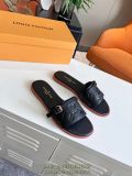 Louis Vuitton LV monogram women's flat summer sandal leather flip flops indoor slipper size35-40