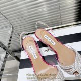 aquezzura crystal-detailed kitten heel pump sandal ladies summer footwear full packaging size35-40