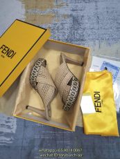 Fendi women's kitten heel mesh pump sandal summer essential footwear size35-40