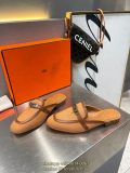 Hermes flat Kelly mules women's summer sandal slipper half drag shoes ladies daily pump size35-39