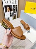 Fendi women's chunky-heel sandal Roma combat sandal slipper half drag mules size35-45