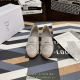 embroidered Dior flat espadrilles breathable slide pump loafer daily walking shoes size35-40