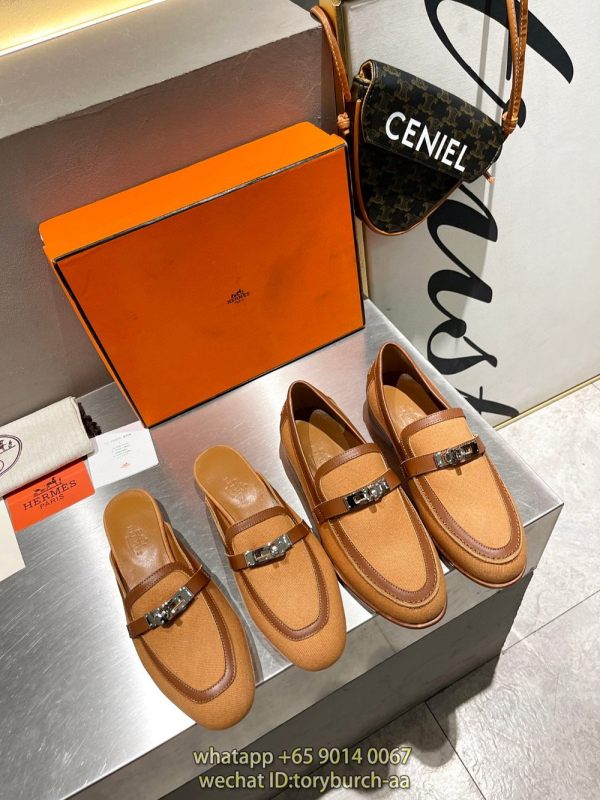 Hermes flat Kelly mules women's summer sandal slipper half drag shoes ladies daily pump size35-39