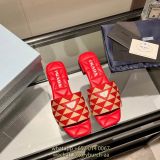 lambskin Prada quilted flat sandal half drag mules summer slipper flip flops size35-40
