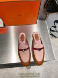 Hermes women's flat Kelly mules half drag shoes summer sandal slipper ladies daily pump size35-39