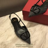Valentino garavani women's daily pump slip-on pointy slingback flat sandal with ceramic signature